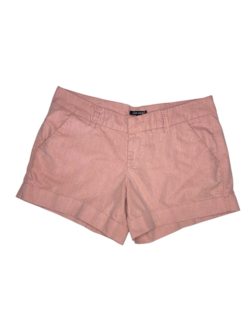 Dear John Light Red Rose Herringbone Cuffed Short Shorts Sz 31 Coastal Vacation